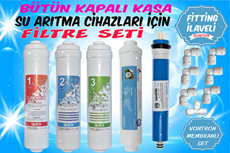 Kapalı Kasa Su Arıtma Cihazları İçin Filtre Bakım Seti