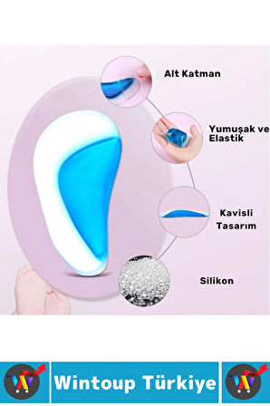 Konforlu Yürüyüş Spor Düz Taban Ayak Şekil Bozukluğu Gideren Boşluk Doldurucu Silikon Tabanlık 1Çift