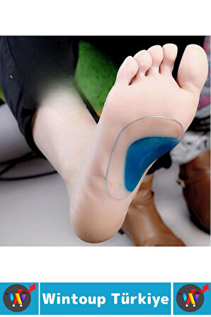 Konforlu Yürüyüş Spor Düz Taban Ayak Şekil Bozukluğu Gideren Boşluk Doldurucu Silikon Tabanlık 1Çift