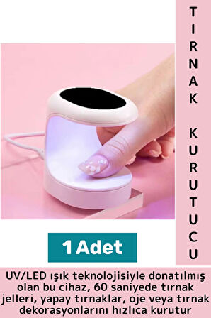 Yüksek Kaliteli Tırnak Oje Protez Tırnak 60 Saniye Hızlı Kurutma UV Led Işıklı Mini Tırnak Kurutucu