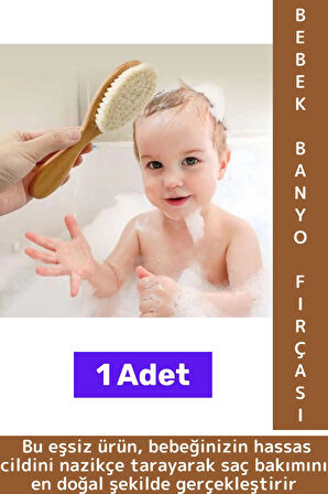 Bebek Hassas Cilt İçin Banyo Saç Bakım Tarak Fırça Organik Keçi Kılı Ahşap Saplı Bebek Banyo Tarağı