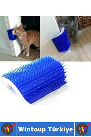 Ergonomik Sabitlenebilir Evcil Hayvan Kedi Masaj Rahatlama Etkili Zararsız Kedi Kaşınma Fırçası