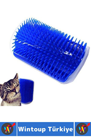 Ergonomik Sabitlenebilir Evcil Hayvan Kedi Masaj Rahatlama Etkili Zararsız Kedi Kaşınma Fırçası