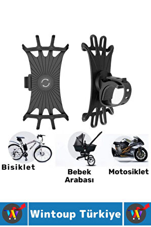 Kolay Kullanım 4-6 İnç Telefon Uyumlu Açısı Ayarlanabilir Esnek Silikon Bisiklet Telefon Tutucu