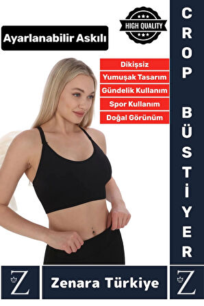 Yüksek Kaliteli Göğüs Toparlayn Sarkma Önleyen Gündelik Spor Kullanım Ayarlanır Askılı Crop Büstiyer