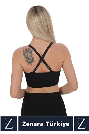 Yüksek Kaliteli Göğüs Toparlayn Sarkma Önleyen Gündelik Spor Kullanım Ayarlanır Askılı Crop Büstiyer