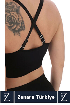 Yüksek Kaliteli Göğüs Toparlayn Sarkma Önleyen Gündelik Spor Kullanım Ayarlanır Askılı Crop Büstiyer