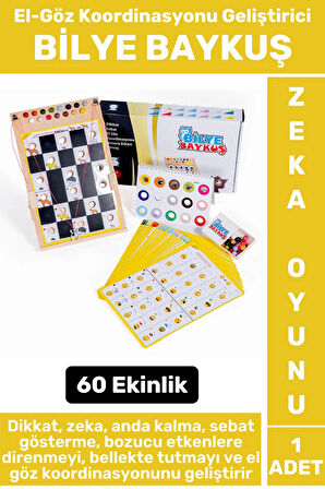 Premium Eğlenceli Görsel Algı Dikkat Zeka Hafıza El-Göz Koordinasyonu Geliştirici Oyun BİLYE BAYKUŞ