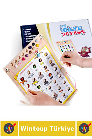 Premium Eğlenceli Görsel Algı Dikkat Zeka Hafıza El-Göz Koordinasyonu Geliştirici Oyun BİLYE BAYKUŞ