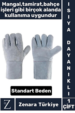 Dayanıklı Kaynak Yangın Mangal Tamir İş Su Geçirmez Yüksek Isıya Dayanıklı Çok Amaçlı Deri Eldiven