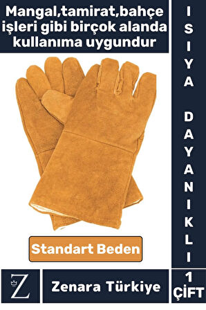 Dayanıklı Kaynak Yangın Mangal Tamir İş Su Geçirmez Yüksek Isıya Dayanıklı Çok Amaçlı Deri Eldiven