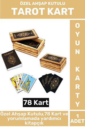 Premium Manevi Ruhsal Rehberlik Kader 78 Kartlı AHŞAP KUTULU Yorumlama Kitapçıklı TAROT KARTLARI