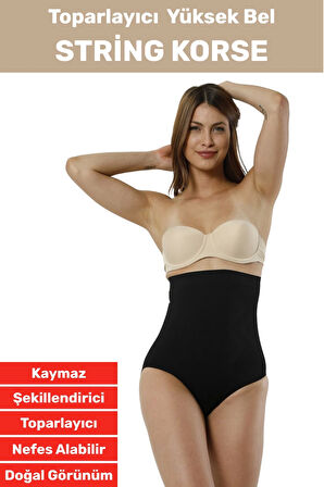 Özel Üretim İz İç Göstermez Kaymaz Sıkılaştırıcı Toparlayıcı Yüksek Bel String Korse