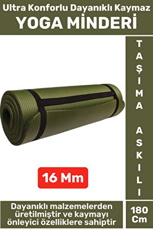 Premium Dayanıklı Konforlu Kaymaz Fitness Yoga Aerobik Meditasyon PİLATES MİNDERİ 16 Mm