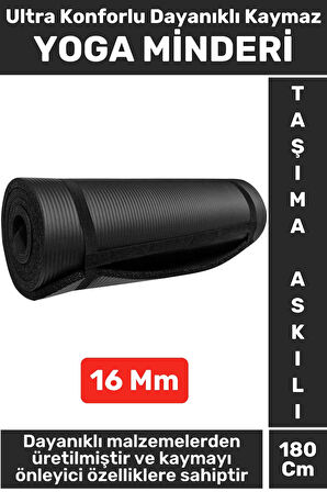 Premium Dayanıklı Konforlu Kaymaz Fitness Yoga Aerobik Meditasyon PİLATES MİNDERİ 16 Mm