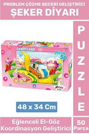 Premium Eğlenceli El Göz Koordinasyon Problem Çözme Beceri Geliştirici Çocuk PUZZLE ŞEKER DİYARI