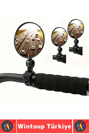 Universal Dayanıklı Kolay Montaj 360 Derece Döner Kayış Geniş Açılı Scooter Bisiklet Dikiz Aynası