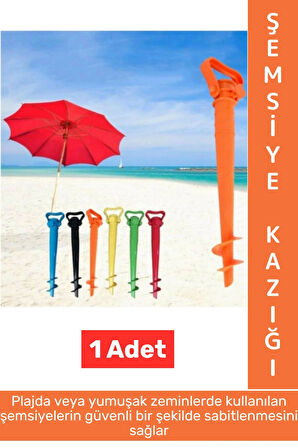 Dayanıklı Montaj Gerektirmez Kolay Kullanım Deniz Plaj Plastik Şemsiye Sabitleme Kazığı 41 X 16 Cm
