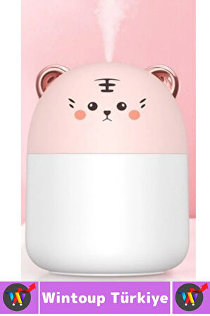 Portatif Sessiz Çalışır Şık Sevimli Kedi Tasarımlı Humidifier USB Şarjlı Oda Hava Nemlendirici 250ML