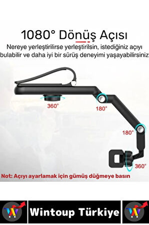 Kompakt Dayanıklı Dik Yatay Kullanım 1080 Derece Ayarlanabilir Çok Açılı Araç İçi Telefon Tutucu