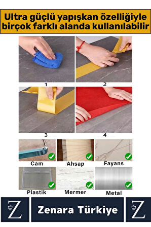 Ultra Güçlü Halı Kilim Kayma Önleyici Sabitleme Yapıştırma Çift Taraflı Bant 48 Mm X 5 Metre 4 Adet