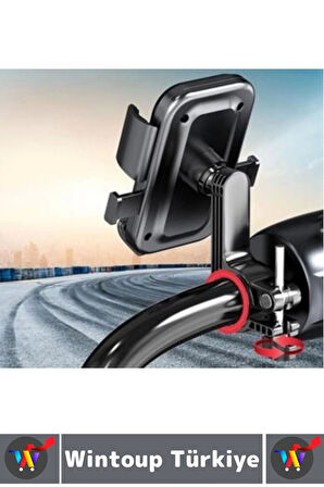 360 Derece Döner Yan Alt Sabitleyici Dikey Yan Kullanım Scooter Motor Bisiklet Gidon Telefon Tutucu