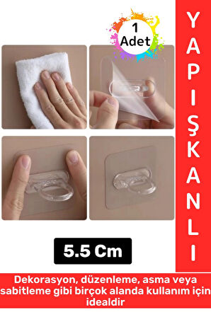 Dayanıklı Kendinden Yapışkanlı Dekorasyon Düzenleme Asma Sabitleme Çok Amaçlı Pratik Yuvarlak Halka