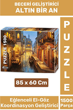 Premium Eğlenceli El Göz Koordinasyon Hafıza Beceri Geliştirici 1500 Parça PUZZLE ALTIN BİR AN