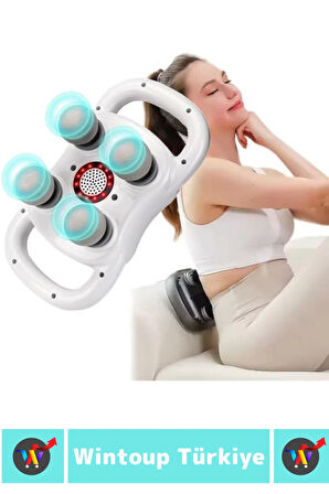 Ergonomik Kol Bacak Sırt Bel 4 Başlıklı Yoğunluk Ayarlamalı 20 Hız Seviyeli Type C Şarj Masaj Aleti