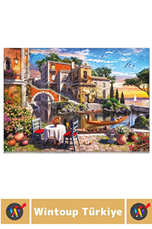 Eğlenceli Koordinasyon Beceri Görsel Algı Geliştirici Çocuk 1000 Parça PUZZLE TERASTAN VENEDİK