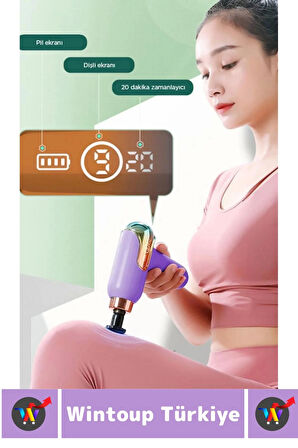 Ergonomik Kol Bacak Sırt Bel 4 Başlıklı 9 Vites Ayarlı Yüksek Titreşim Spor Fitness Kas Masaj Aleti