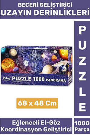 Eğlenceli Koordinasyon Beceri Görsel Algı Geliştirici Çocuk 1000 Parça PUZZLE UZAYIN DERİNLİKLERİ