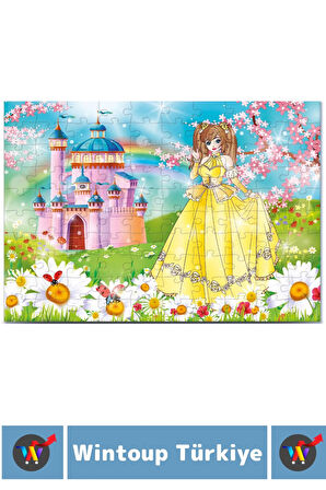 Eğlenceli El Göz Koordinasyon Beceri Geliştirici Çocuk 2x100 PUZZLE KIŞ VE İLKBAHAR PRENSESLERİ