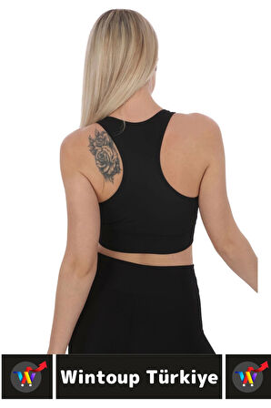 Özel Üretim Göğüs Toparlayıcı Sarkma Önleyen Spor Gündelik Kullanım Fermuarlı Şık Crop Büstiyer