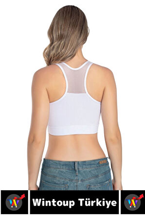 Özel Üretim Göğüs Toparlayıcı Sarkma Önleyen Spor Gündelik Kullanım Tül Detay Çok Şık Crop Büstiyer