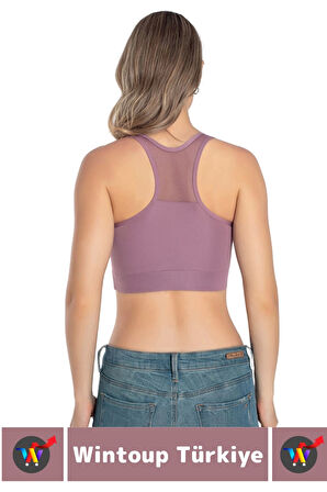 Özel Üretim Göğüs Toparlayıcı Sarkma Önleyen Spor Gündelik Kullanım Tül Detay Çok Şık Crop Büstiyer