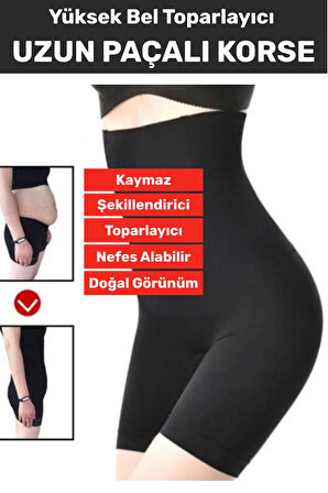 Özel Üretim İz İç Göstermez Kaymaz Sıkılaştırıcı İnceltici Yüksek Bel Uzun Paçalı Toparlayıcı Korse