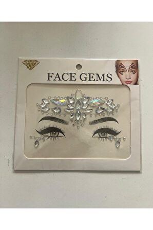 Face Sticker Renksiz Yapışkanlı Yüz Taşı Yüz Süsleme Taşları 