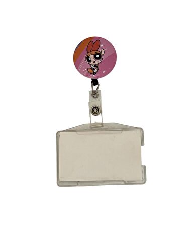 PowerPuff Girls Blossom Temalı Metal Yoyo Kartlık Yoyo Yaka Kartlığı