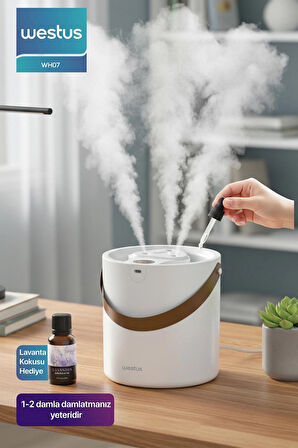 Westus 1.6 Litre Hava Oda Nemlendirici Buhar Makinesi Ultrasonik Aroma Difüzör - Koku + Filtre Hediye