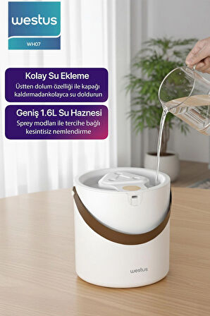 Westus 1.6 Litre Hava Oda Nemlendirici Buhar Makinesi Ultrasonik Aroma Difüzör - Koku + Filtre Hediye