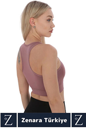 Yüksek Kaliteli Sarkma Önleyen Göğüs Toparlayıcı Spor Gündelik Kullanım Fermuarlı Şık Crop Büstiyer