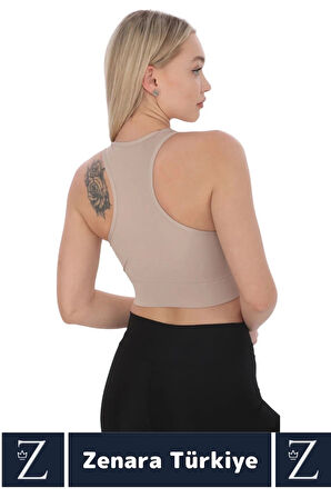 Yüksek Kaliteli Sarkma Önleyen Göğüs Toparlayıcı Spor Gündelik Kullanım Fermuarlı Şık Crop Büstiyer