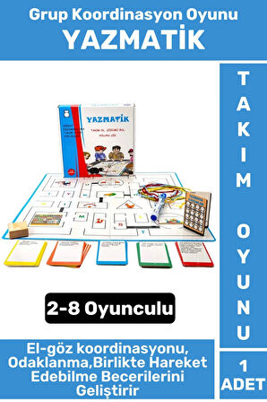 Premium Eğlenceli El-Göz Koordinasyon Takım Olabilme Beceri Geliştirici Grup Oyunu YAZMATİK