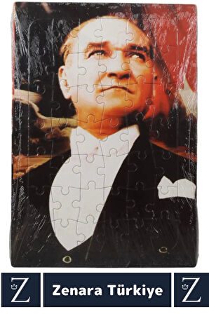Premium Eğlenceli Eğitici Görsel Algı Motor Becerisi Geliştiren Çocuk PUZZLE 42 Parça ATATÜRK