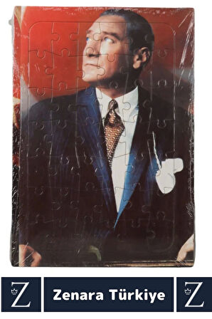Premium Eğlenceli Eğitici Görsel Algı Motor Becerisi Geliştiren Çocuk PUZZLE 42 Parça ATATÜRK