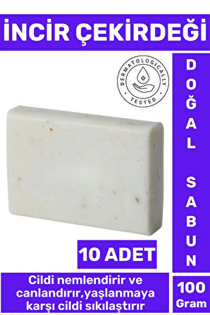 Doğal Güzel Kokulu Cilt Güzelleştirici Yaşlanma Karşıtı Organik İncir Çekirdeği Sabunu 10 Adet