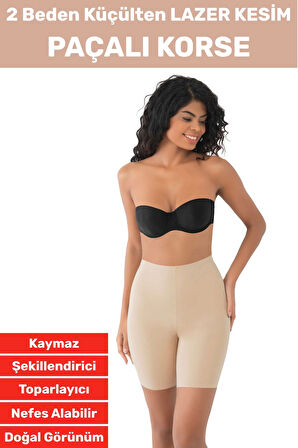 Özel Üretim İz İç Göstermez Kaymaz Sıkılaştırıcı Vücut Şekillendirici LAZER KESİM Paçalı Korse