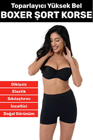 Özel Üretim İz Göstermez Yüksek Bel Sıkılaştırıcı İnceltici Toparlayıcı Dikişsiz Boxer Şort Korse