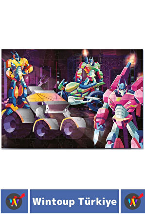Premium Seri Eğlenceli El Göz Koordinasyon Beceri Geliştirici Çocuk 2x100 PUZZLE KURTARMA ROBOTLARI